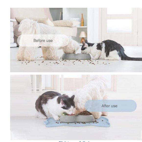 Coomazy Cat Food Mat - Thicker Dog Feeding Mat with Raised Edge - Picture 6 of 8